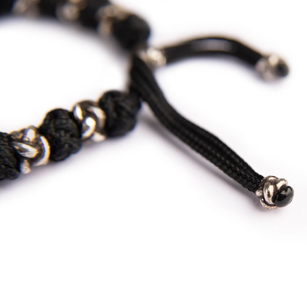 Beijing - Adjustable Silver and Silk bracelet - Vaja