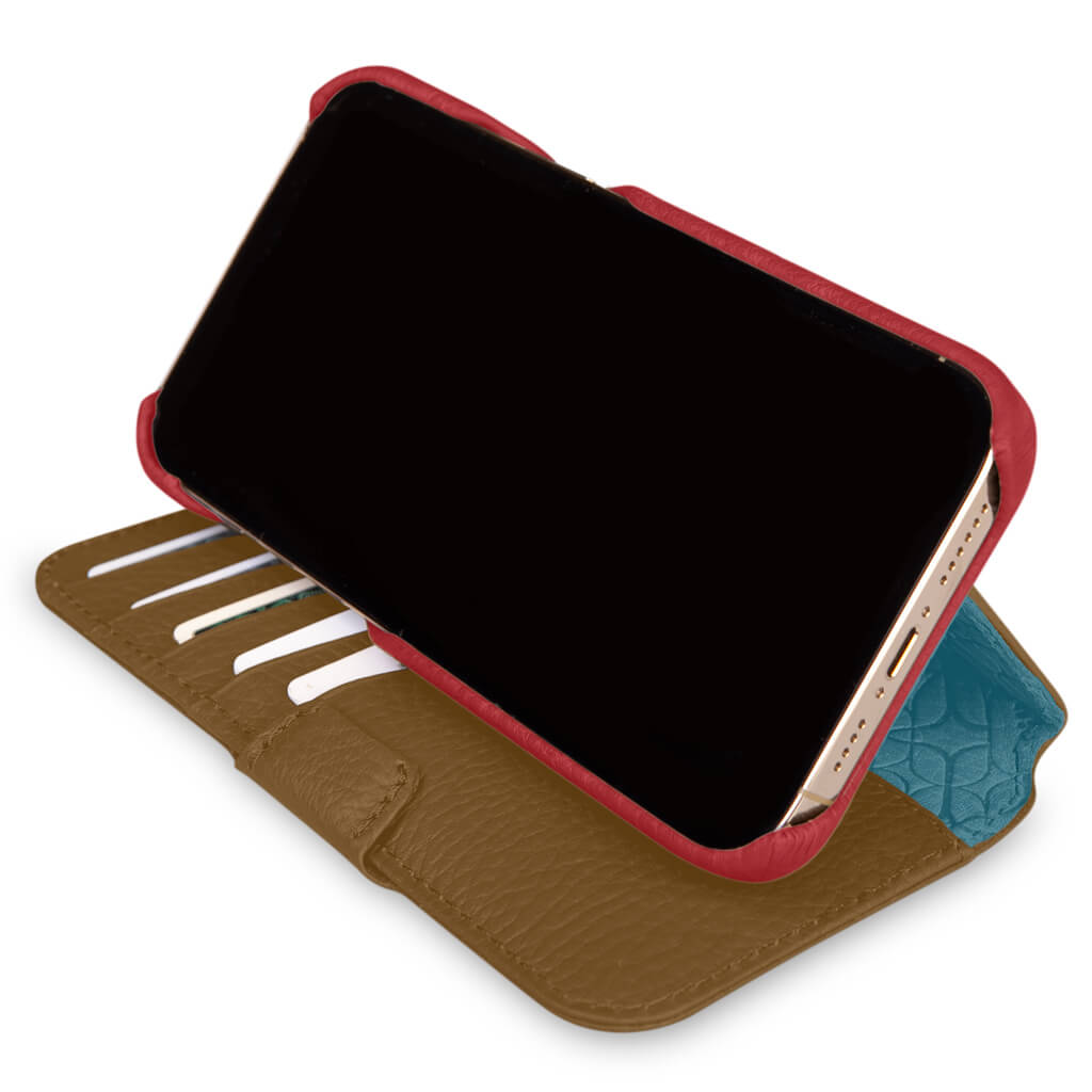 Custom V-Mag iPhone 15 Pro Max leather case + Wallet wrap - Vaja