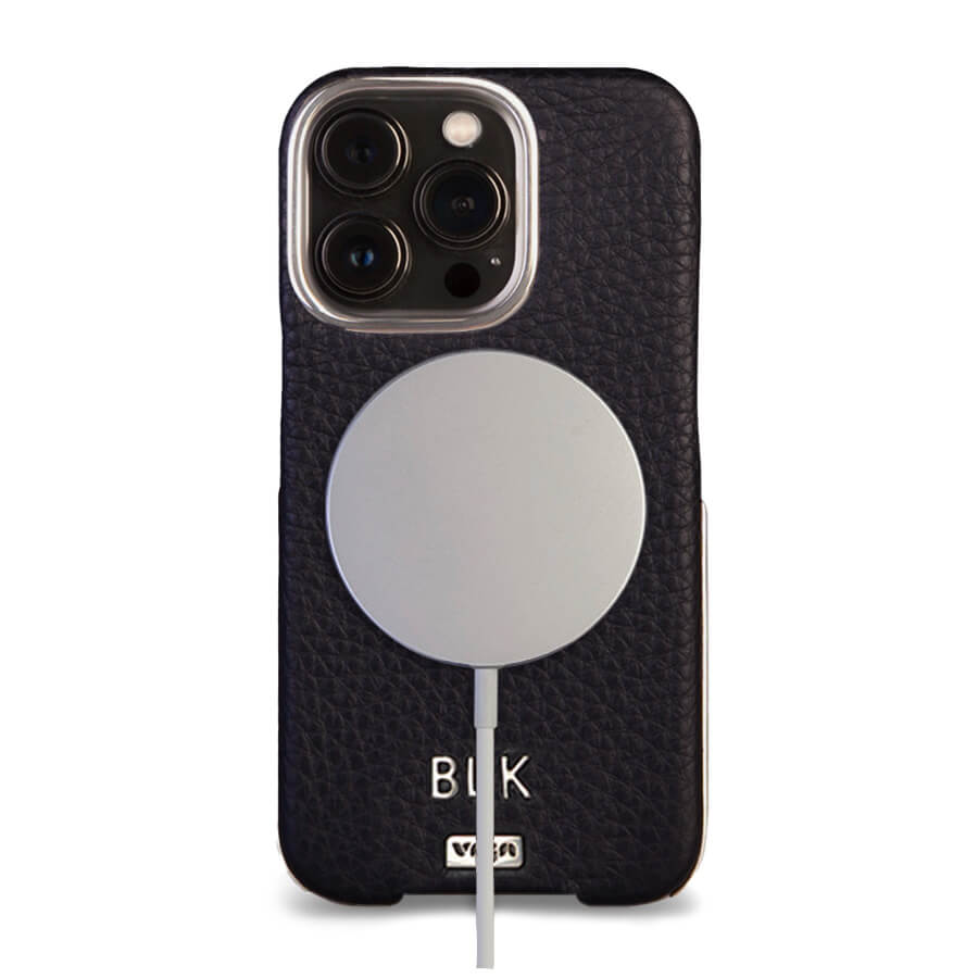 Custom Silver Grip iPhone 14 Pro leather case - Vaja