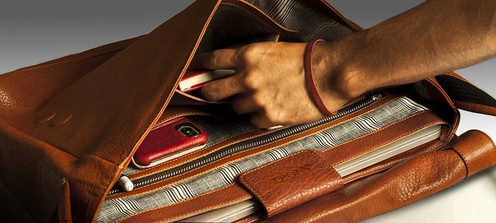 Premium Leather Messenger Bag - For Men and Women