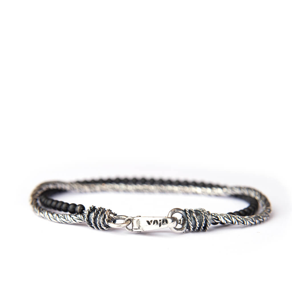 Catania Bracelet Onix & Sterling Silver - Vaja
