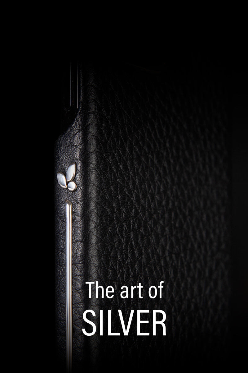 iPhone 15 Leather Cases Silver Collection