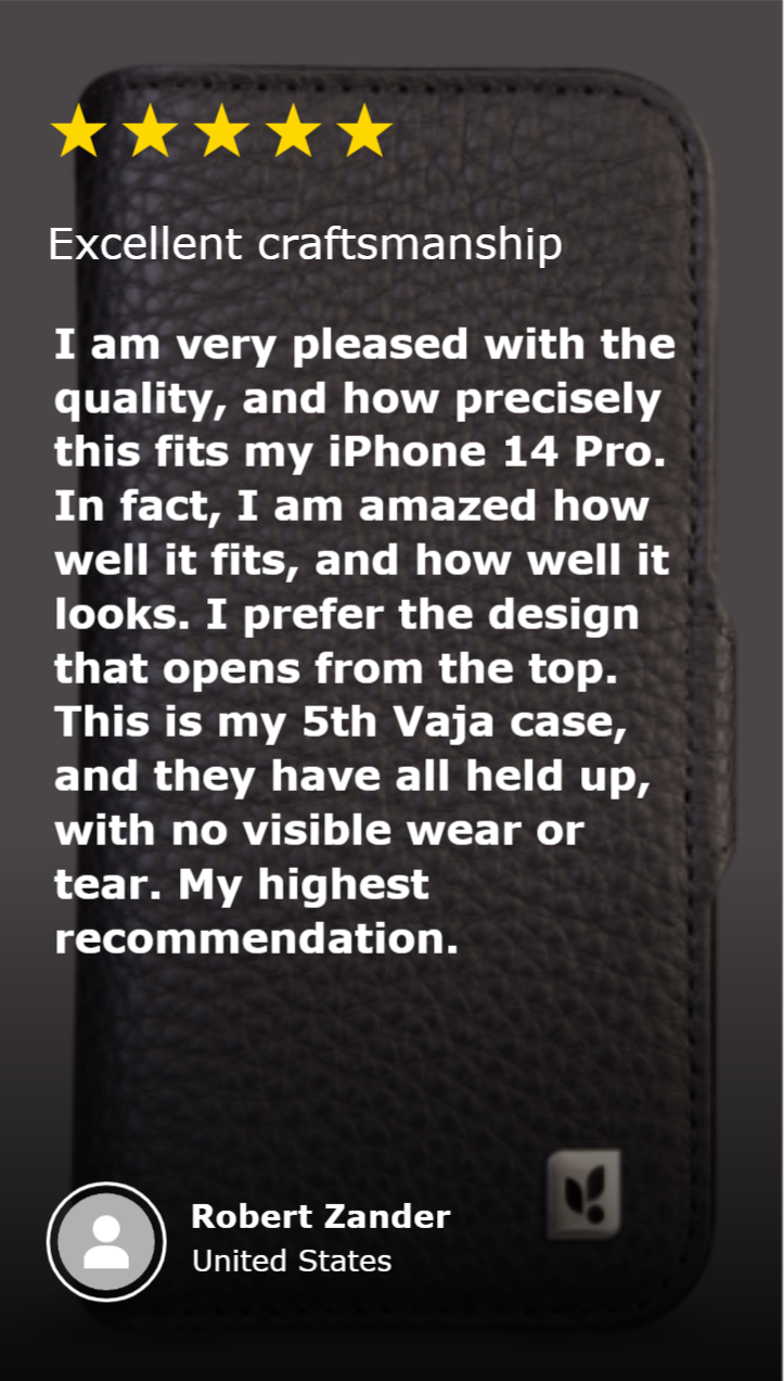 Review 04 Wallet IPhone 14 Leather Case