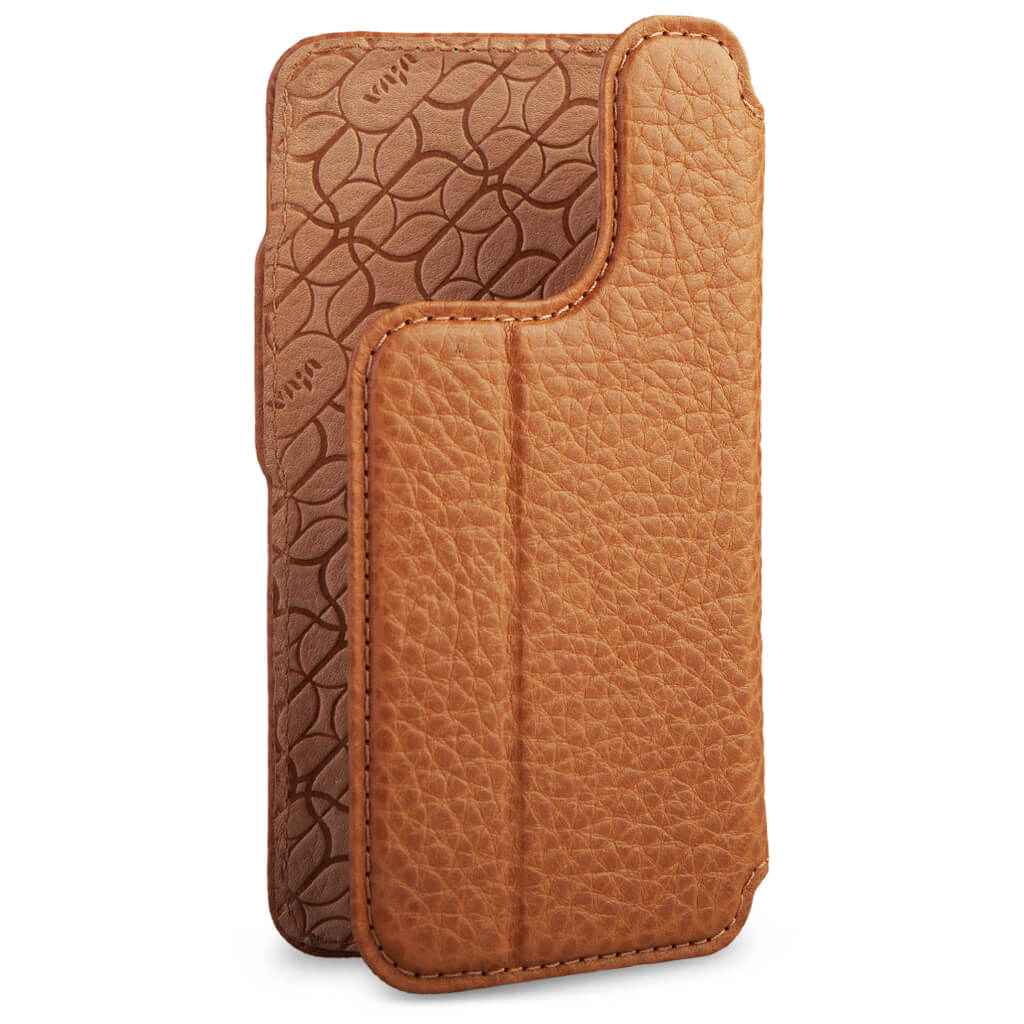 Fold-over leather case for iPhone 15 Pro Max Fold-over leather case for iPhone 15 Pro Max