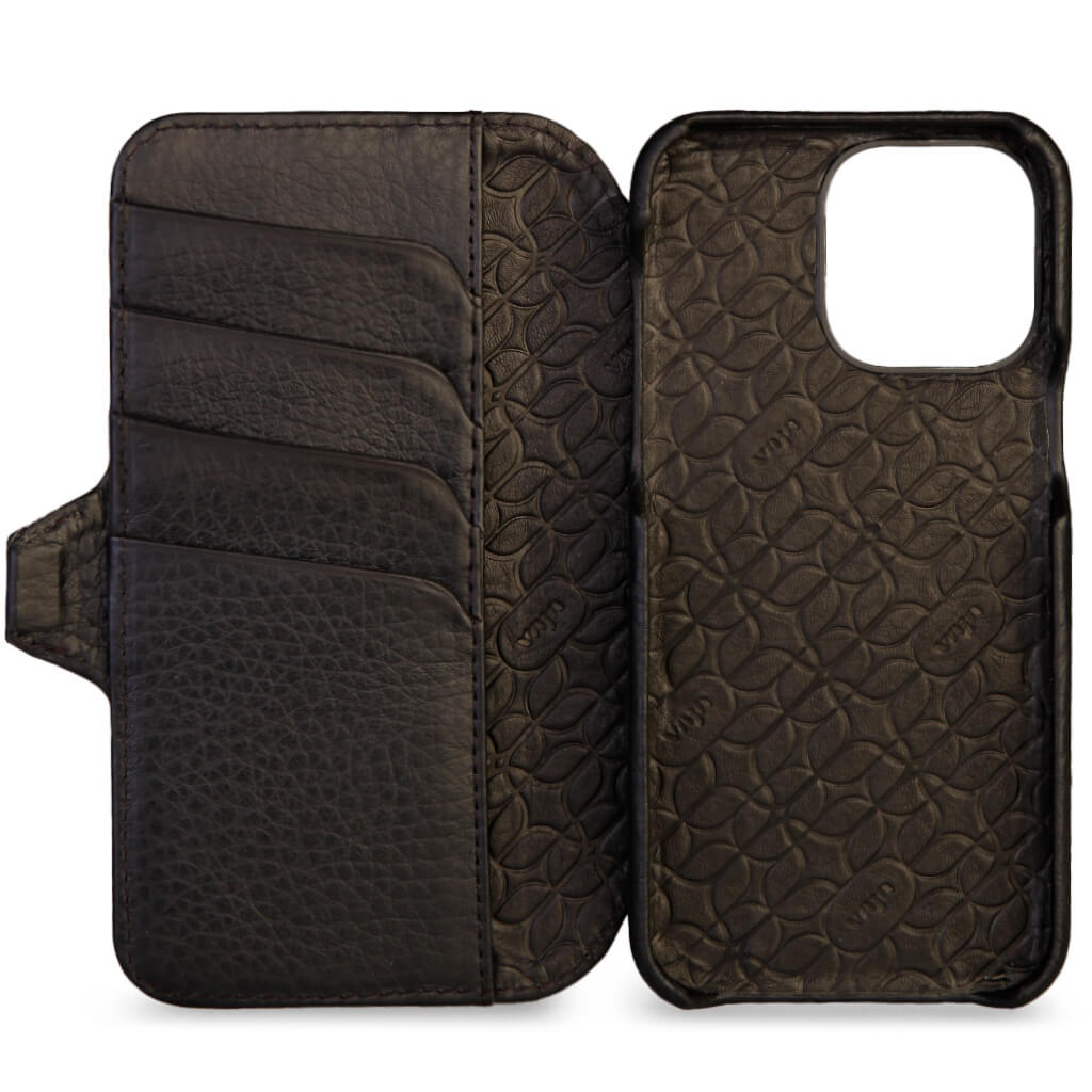 Wallet iPhone 15 Pro leather case - Vaja