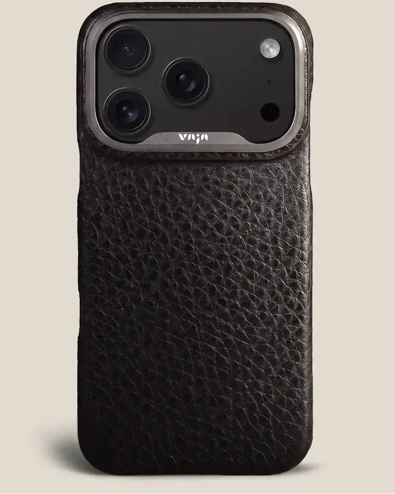 Vaja Grip leather case for iPhone 18 Pro in Floater Black