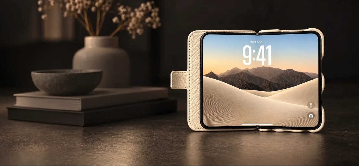 Vaja leather folio for iPhone Duo, closed