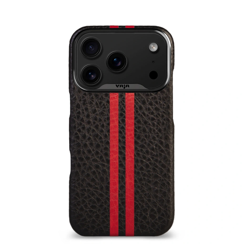 Grip – iPhone 17 Pro leather case V-Magsafe - GTX Black and Rosso