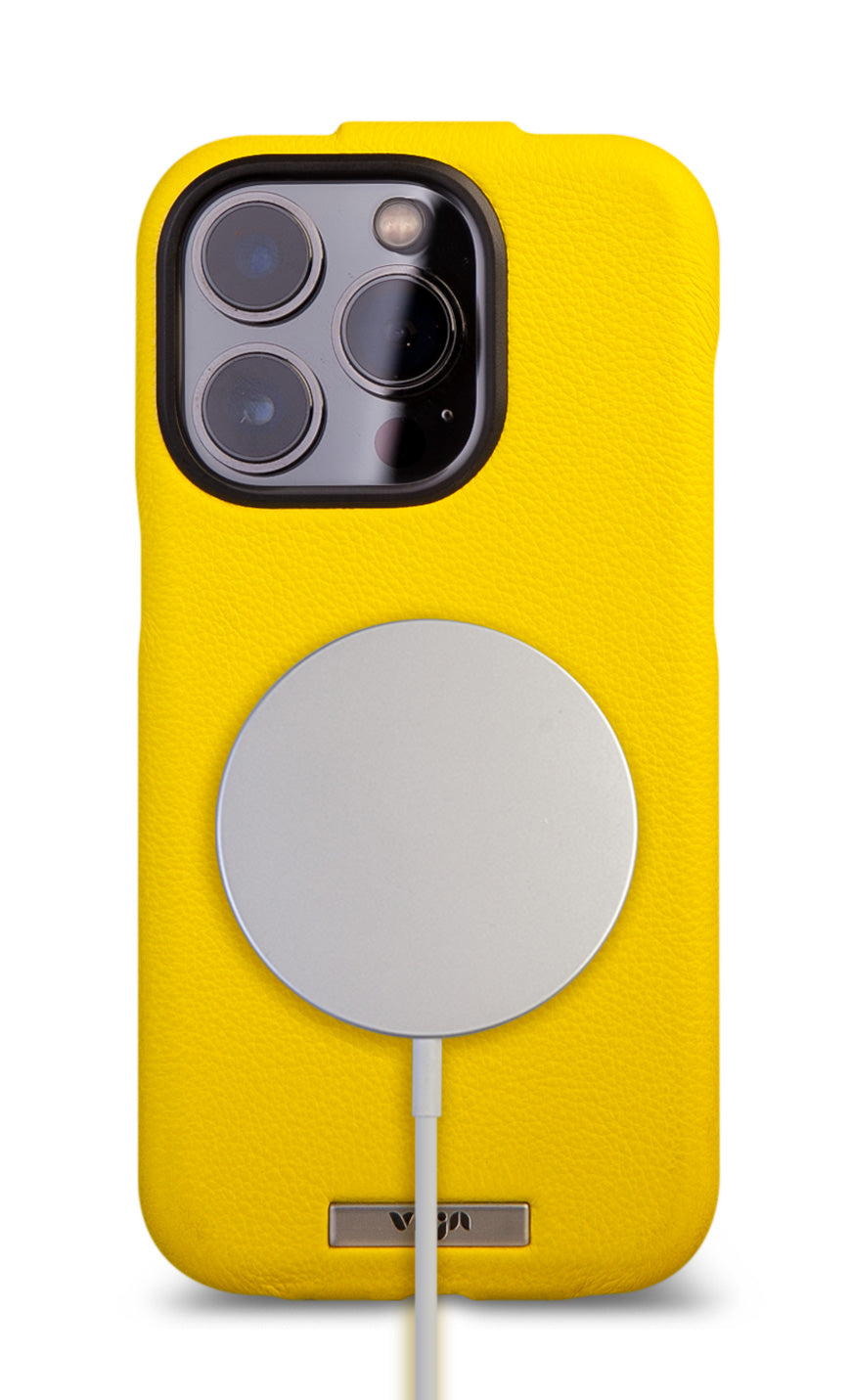 iPhone 14 leather case Pro top fluo Magsafe ready