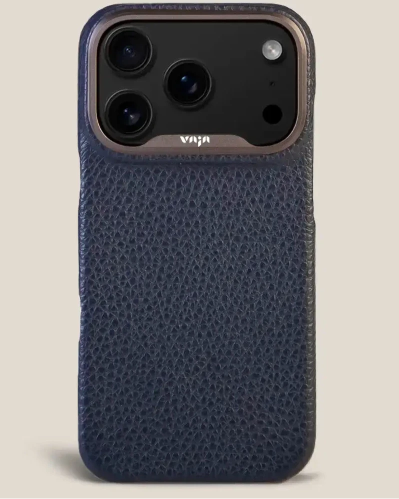 Vaja Grip leather case for iPhone 18 Pro Max in Floater Indigo