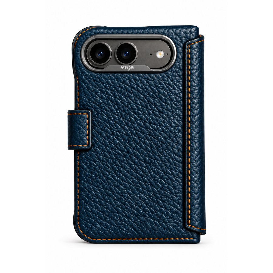 Back of the iPhone Duo Folio Leather Case, showing the leather back panel and the cutout around the camera system