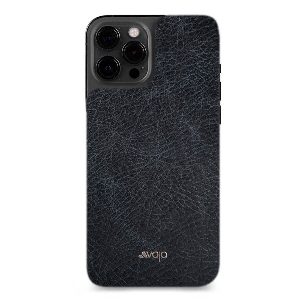 iPhone 12 Pro Max leather back - Pull-Up Ebony