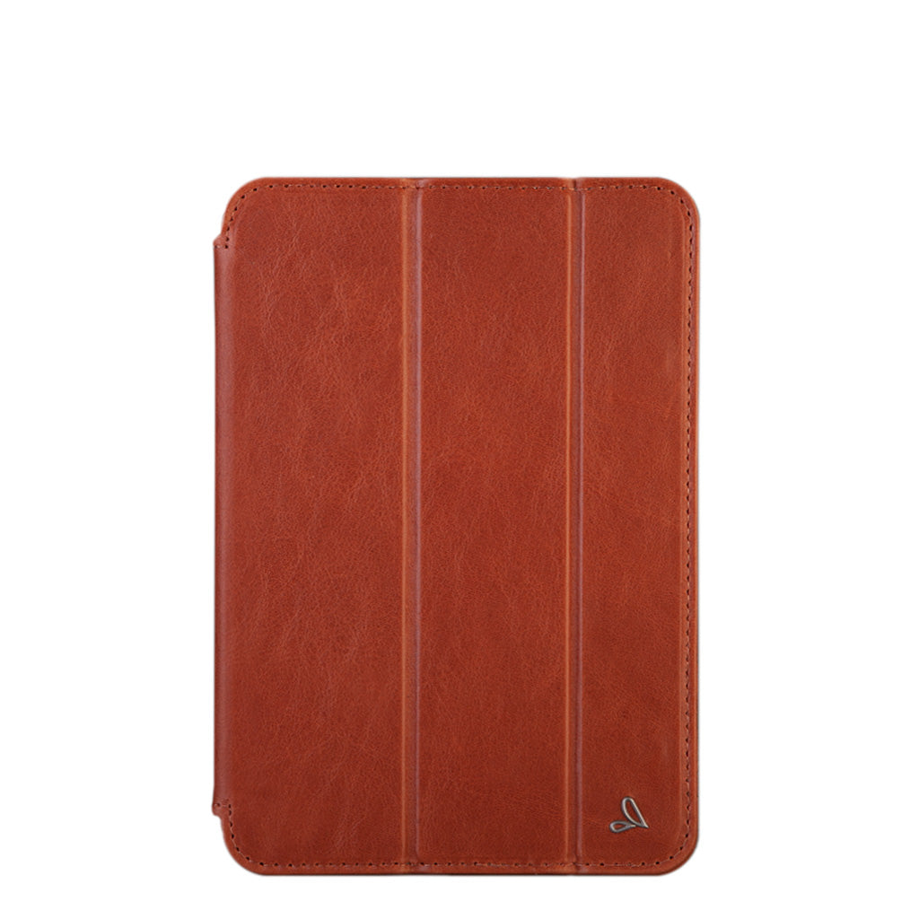 iPad Air (2020) and iPad Pro 11 Zippered Leather Pouch - Floater Black and Bridge Saddle Tan