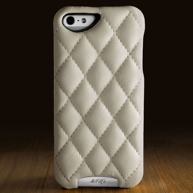 Grip Matelassé - Quilted Leather iPhone SE Case - Birch