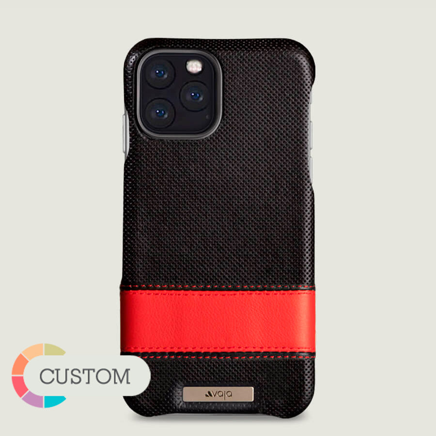 Vaja Stock Sailor Grip iPhone 11 Pro Leather Case Black Pointille and Caterina Black
