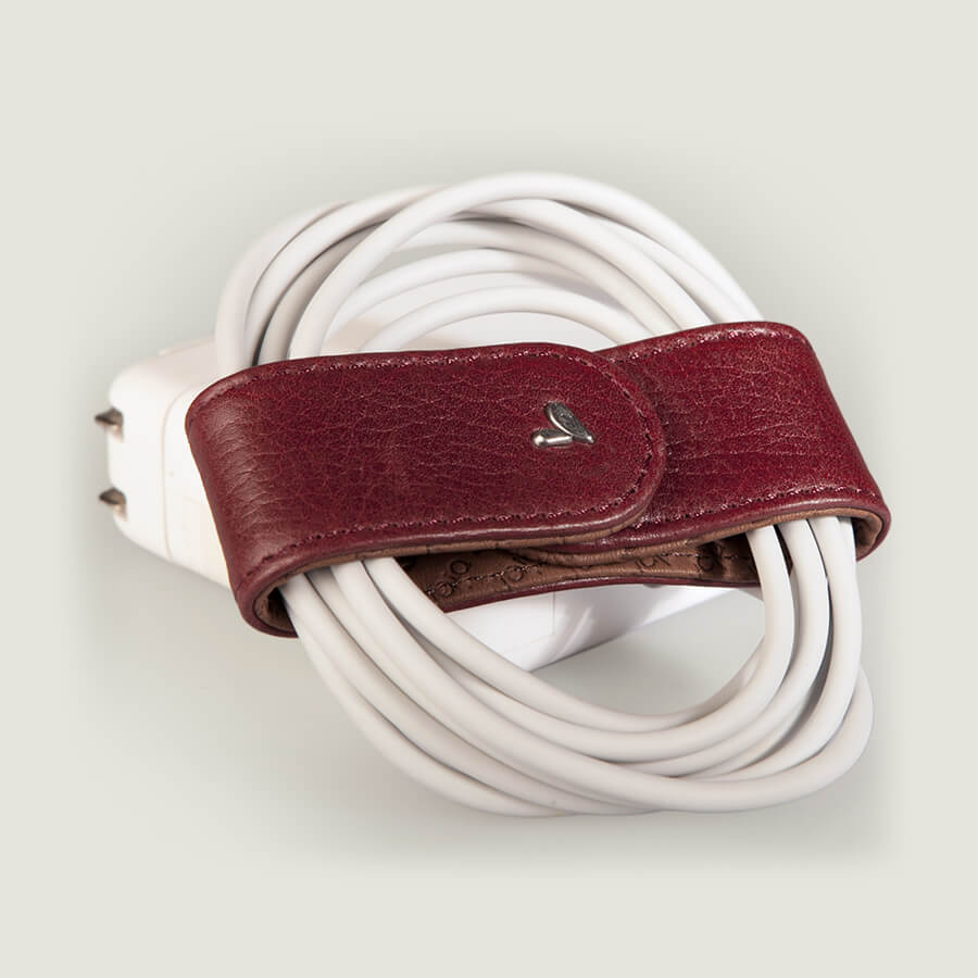 Leather Bow Cord Organizer - Bridge Chili
