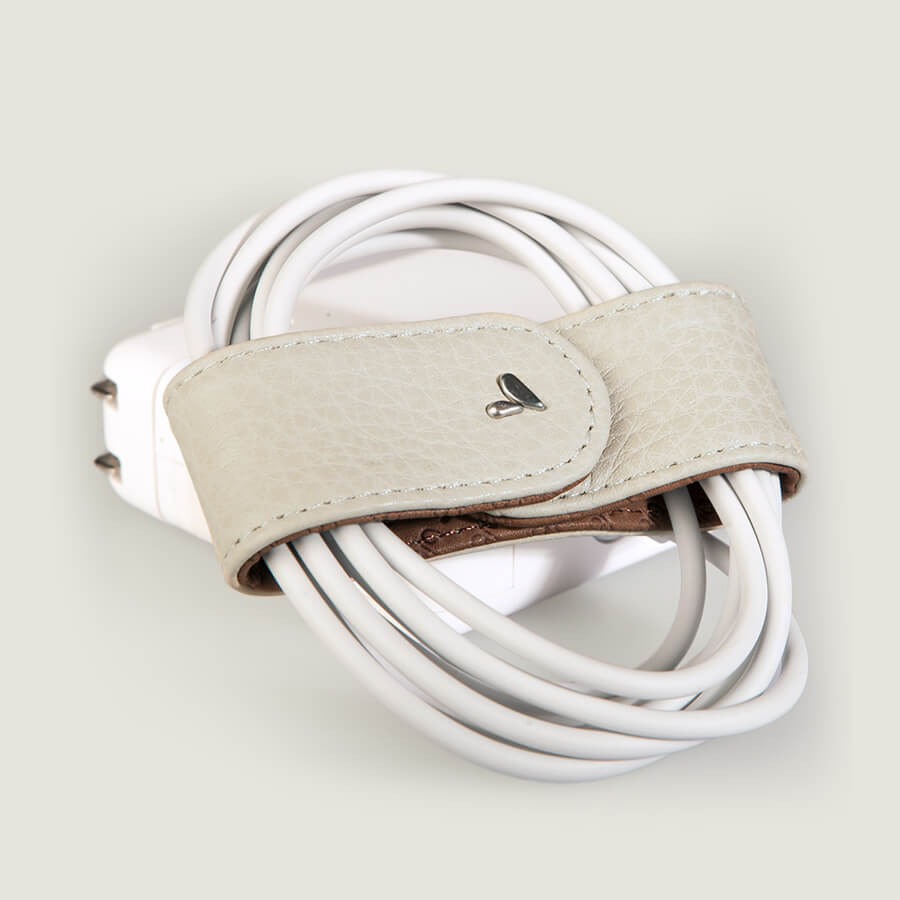 Leather Bow Cord Organizer - Floater Latte