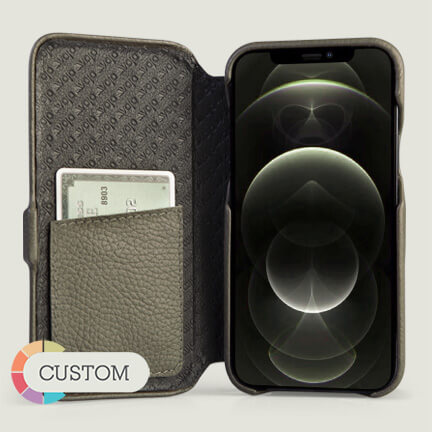 Customizable iPhone 12 & 12 pro Folio leather case with MagSafe - Vaja