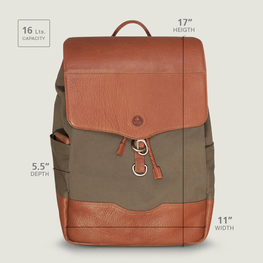 City Hunter – Canvas and Leather Backpack - Vaja