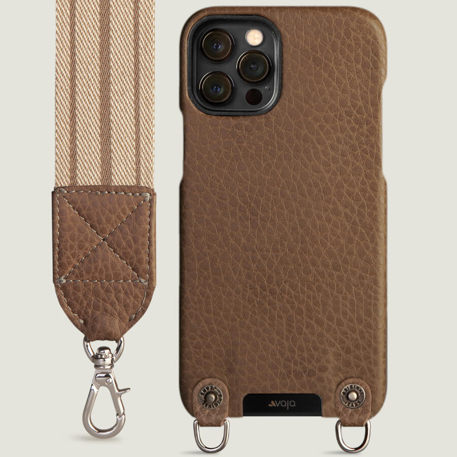 iPhone 13 Pro Max necklace leather case - Vaja