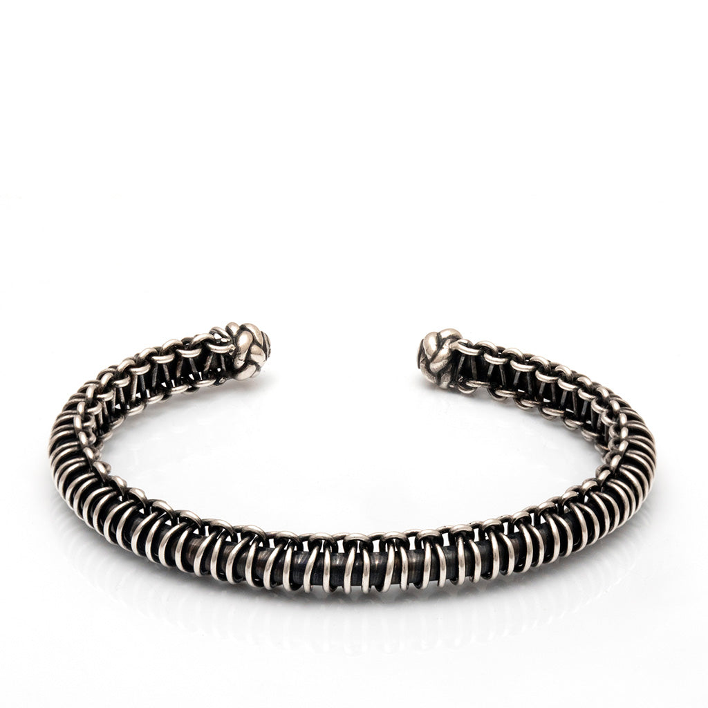 Dubai - Sterling Silver Bangle Bracelet - Large (20cm)