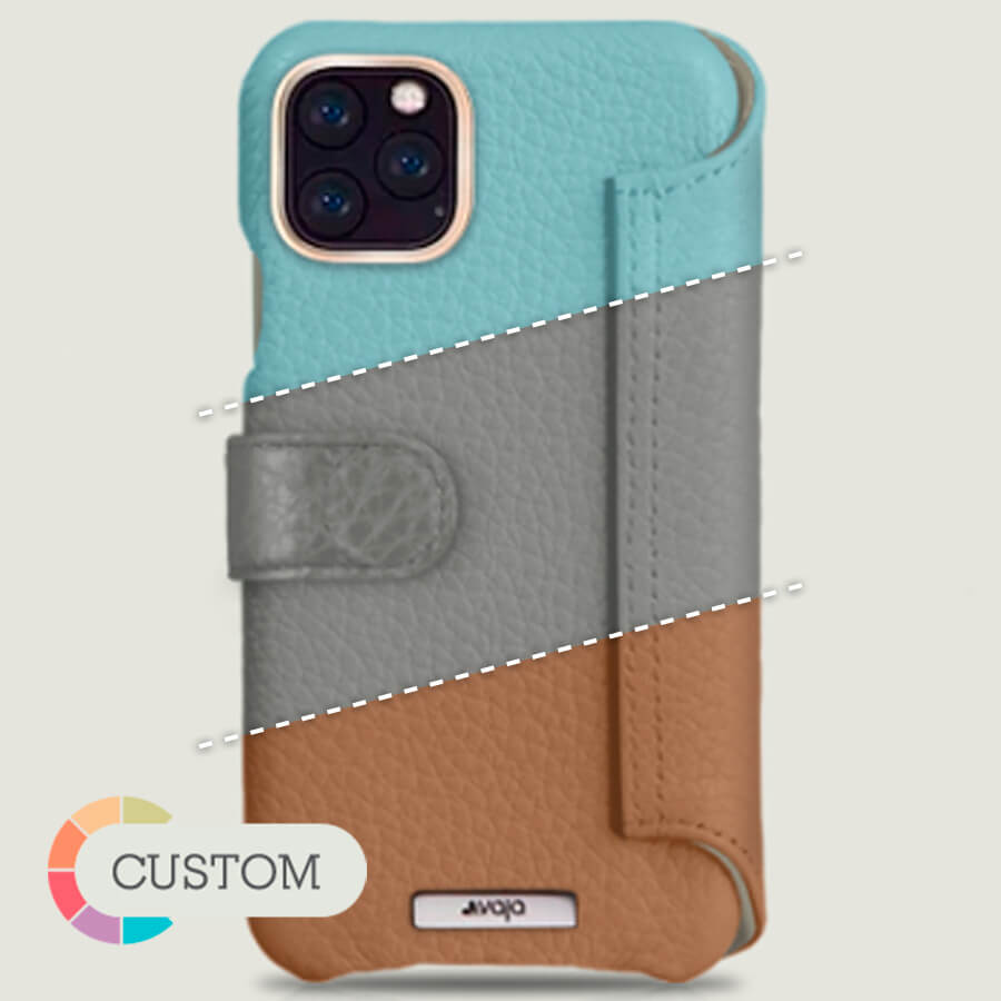 Customizable iPhone 11 Pro Max Wallet leather case - Vaja