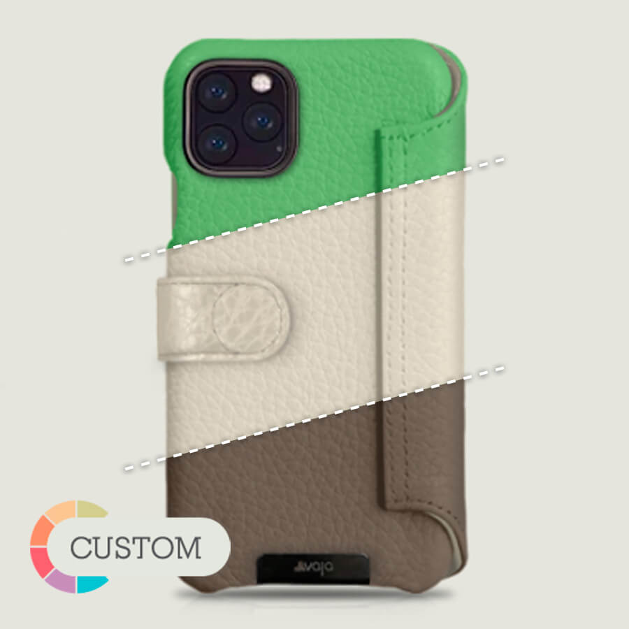 Customizable iPhone 11 Pro Wallet leather case with magnetic closure - Vaja