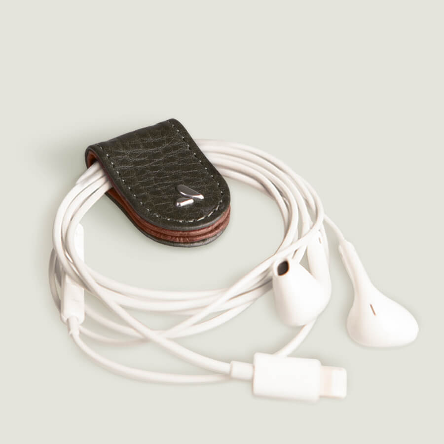 Leather jaws Cable Holder - Bridge Forest Night