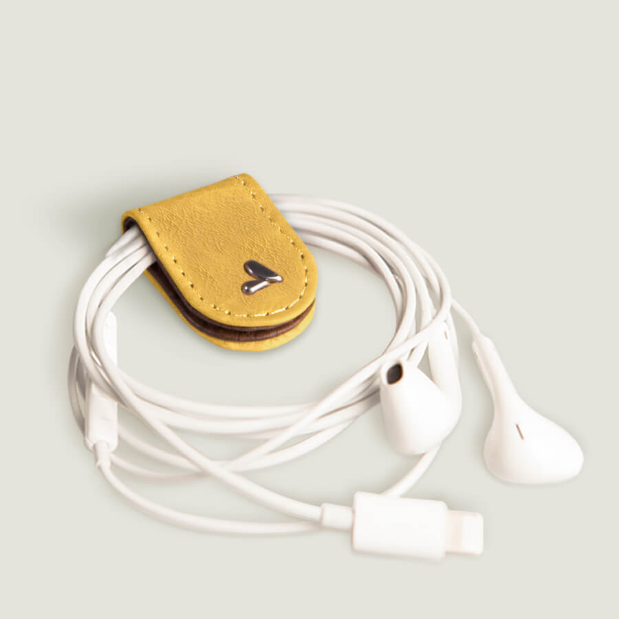Leather jaws Cable Holder - Lemon Drop
