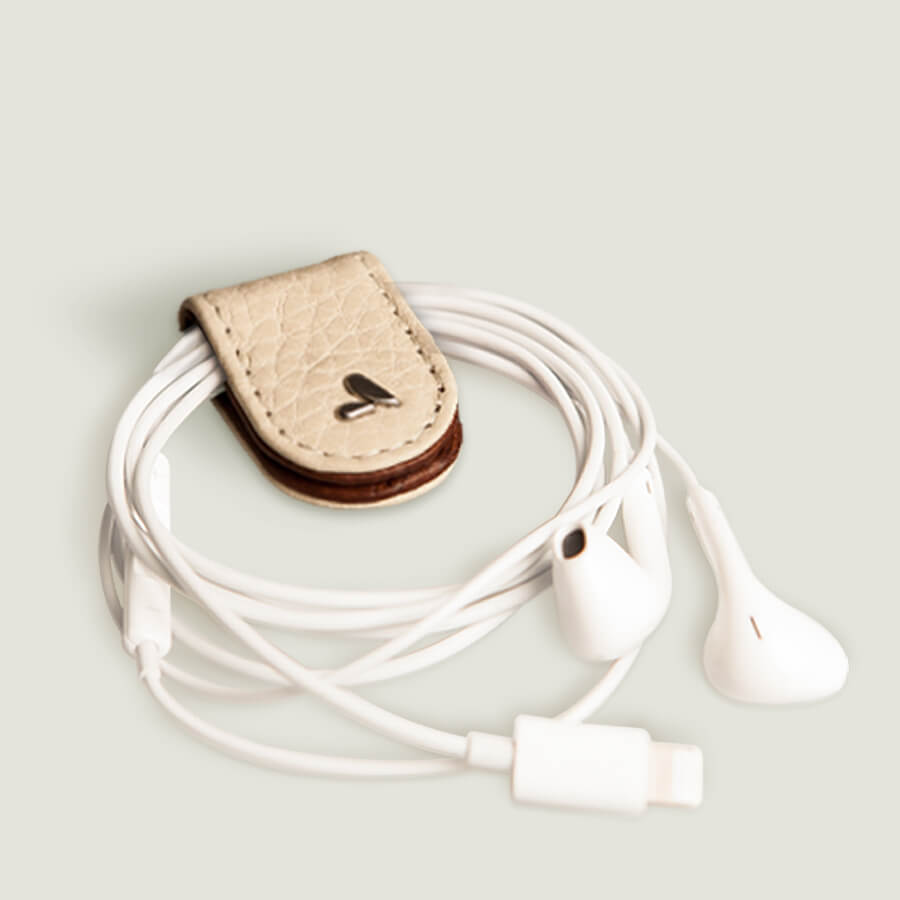 Leather jaws Cable Holder - Floater Latte