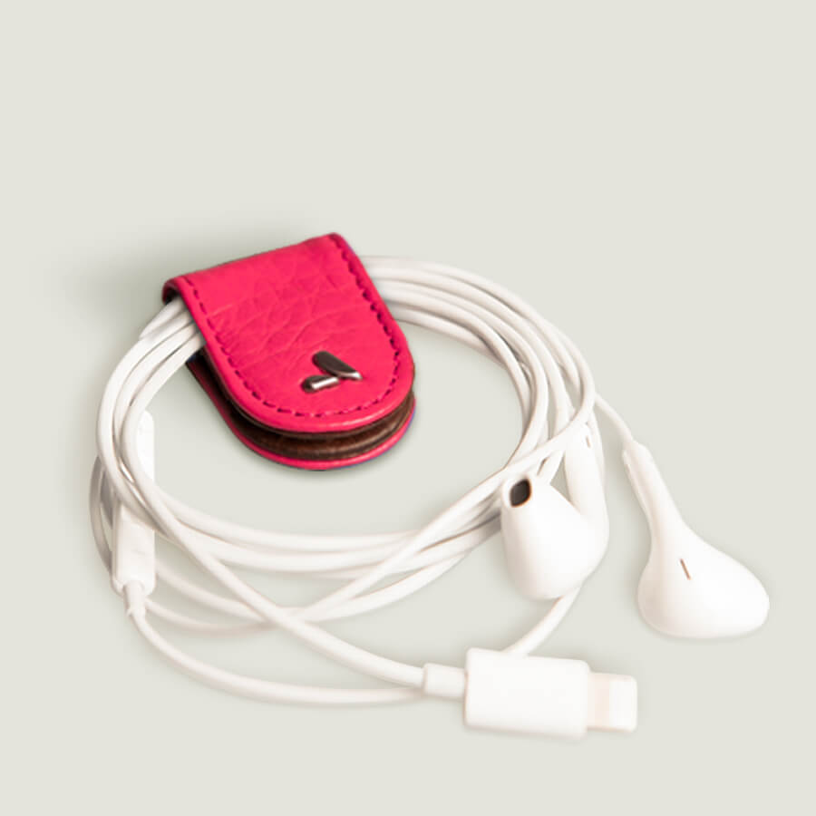 Leather jaws Cable Holder - Paradise Pink