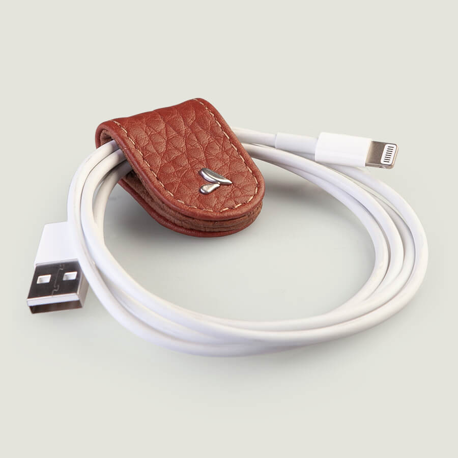 Leather jaws Cable Holder - Floater Saddle Tan