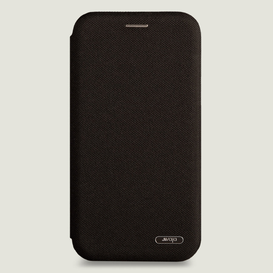 Folio Stand Cordura iPhone Xr Fabric Case - Mysterious black