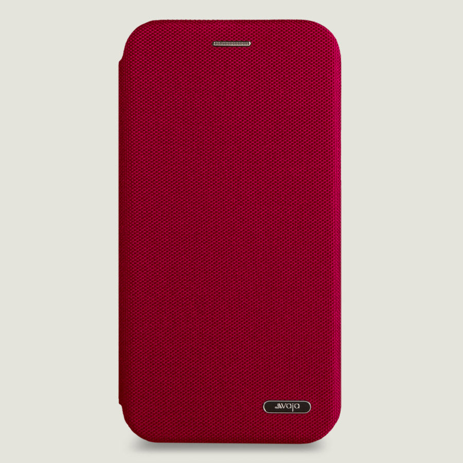 Folio Stand Cordura iPhone Xr Fabric Case - Magic red