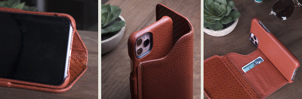 Folio Stand iPhone 11 Pro Max wallet leather case - Vaja