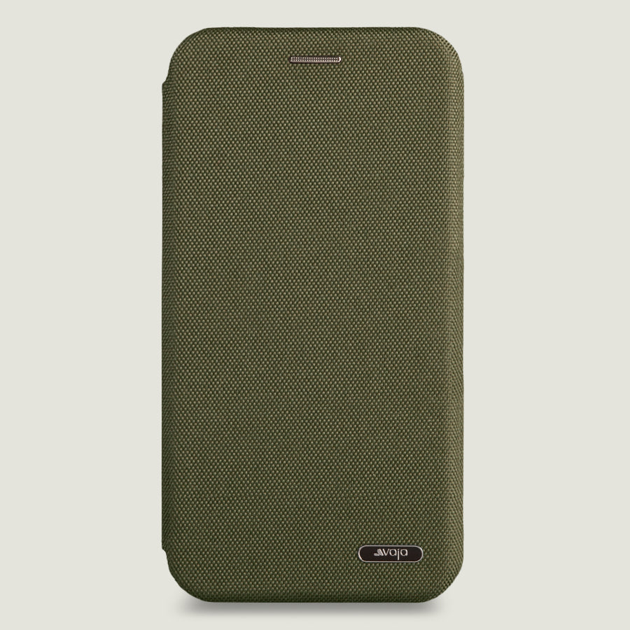 Folio Stand Cordura iPhone Xr Fabric Case - Hunter green
