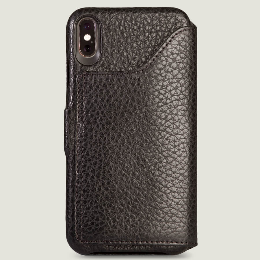 Folio Wallet Stand iPhone Xs Max Leather Case - Vaja