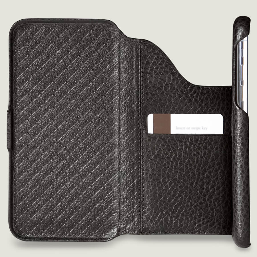 Folio Wallet Stand iPhone Xs Max Leather Case - Vaja