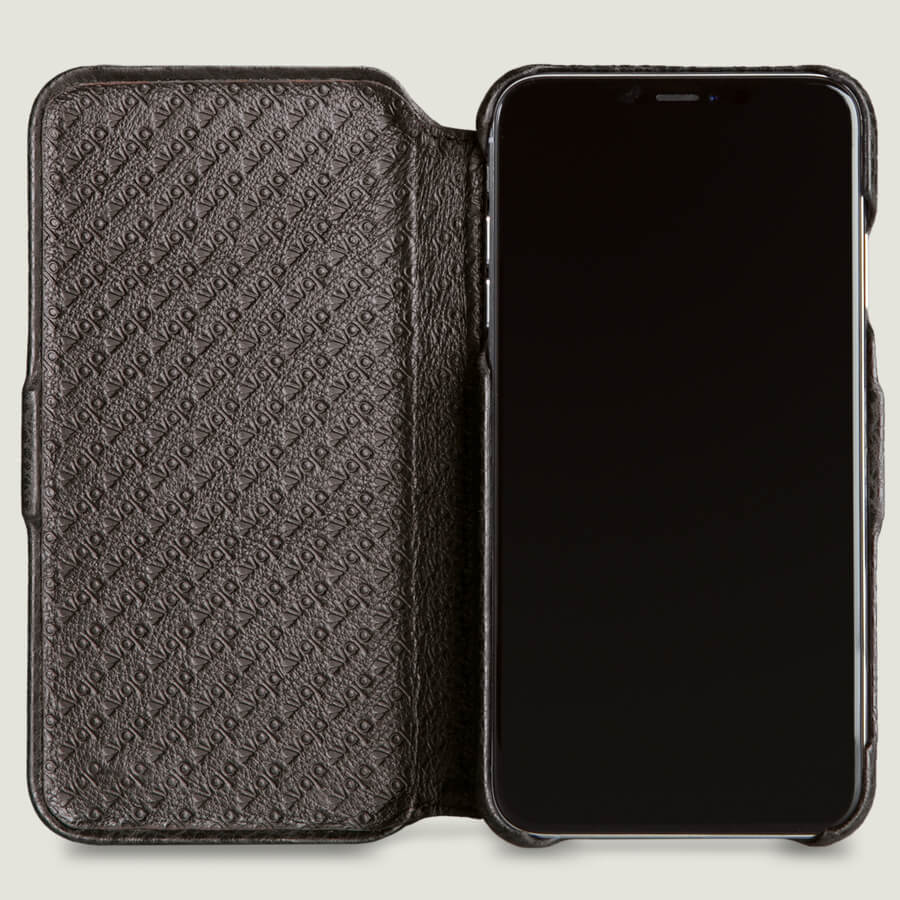 Folio Wallet Stand iPhone Xs Max Leather Case - Vaja