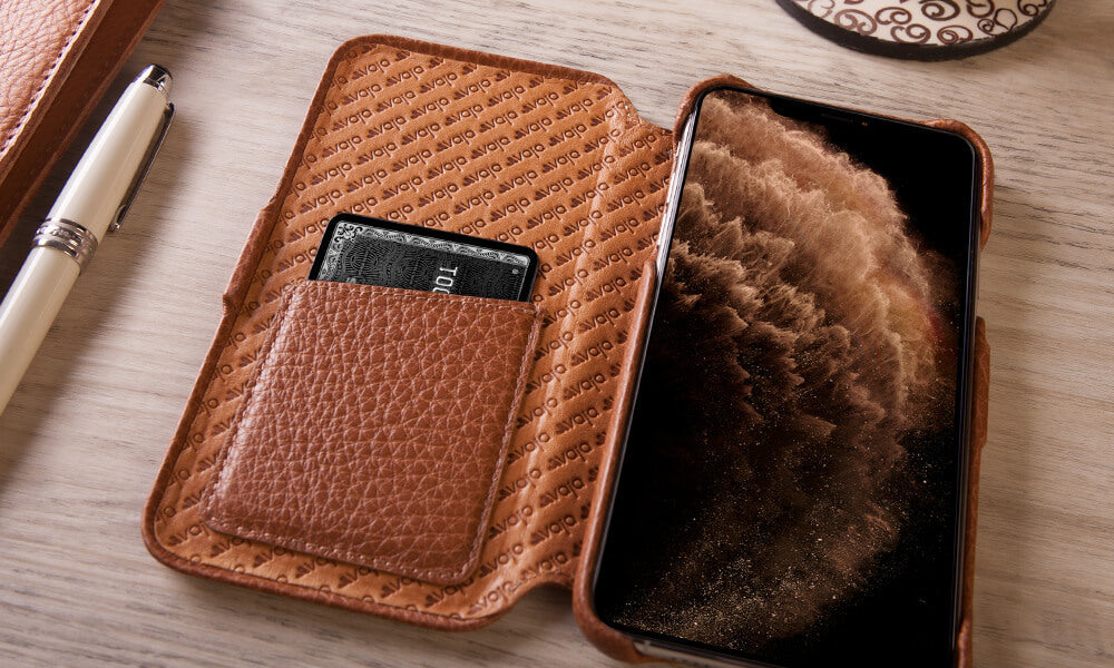 Folio iPhone 11 Pro Max leather case - Vaja