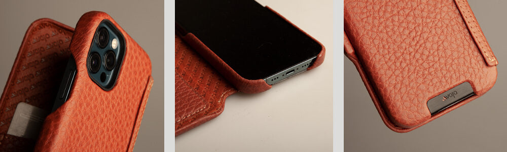 Vaja Stock Folio Leather iPhone 12 Pro Max MagSafe Case Floater Black