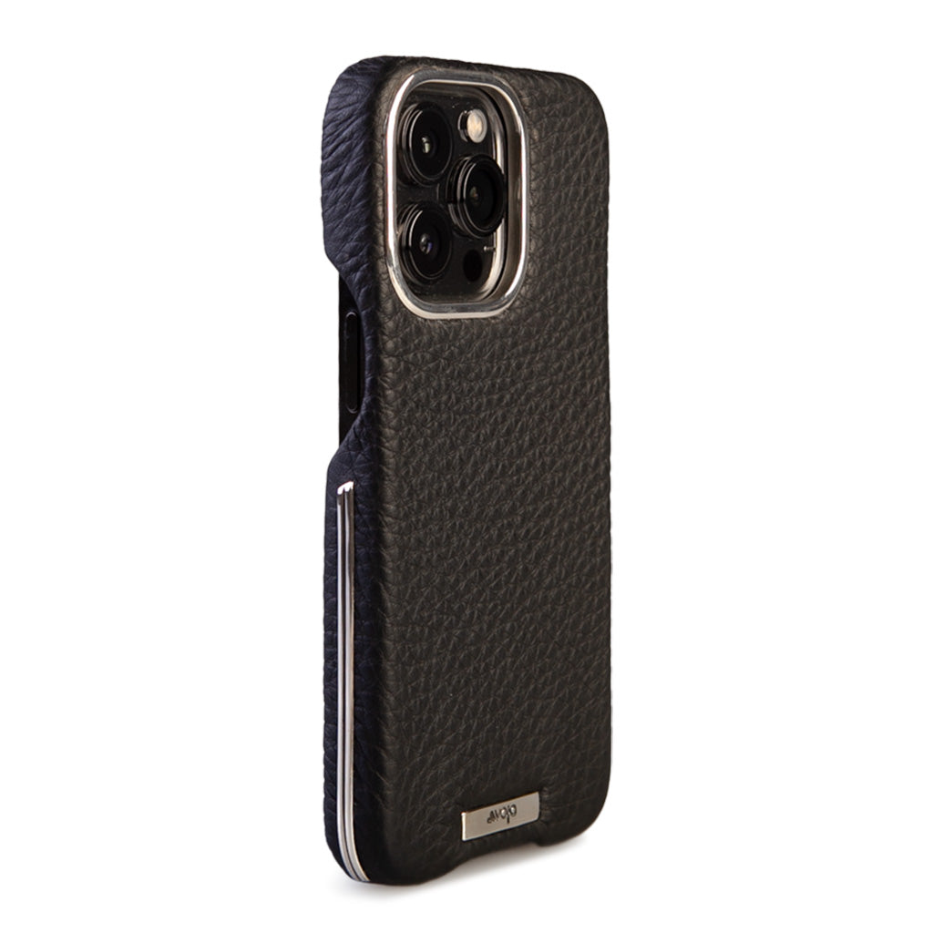 Customizable Silver Grip iPhone 13 Pro Leather Case with MagSafe - Vaja