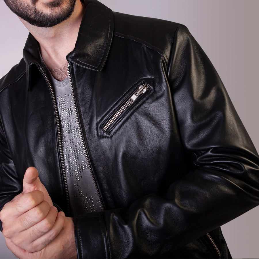 Joey - Classic leather jacket - Vaja