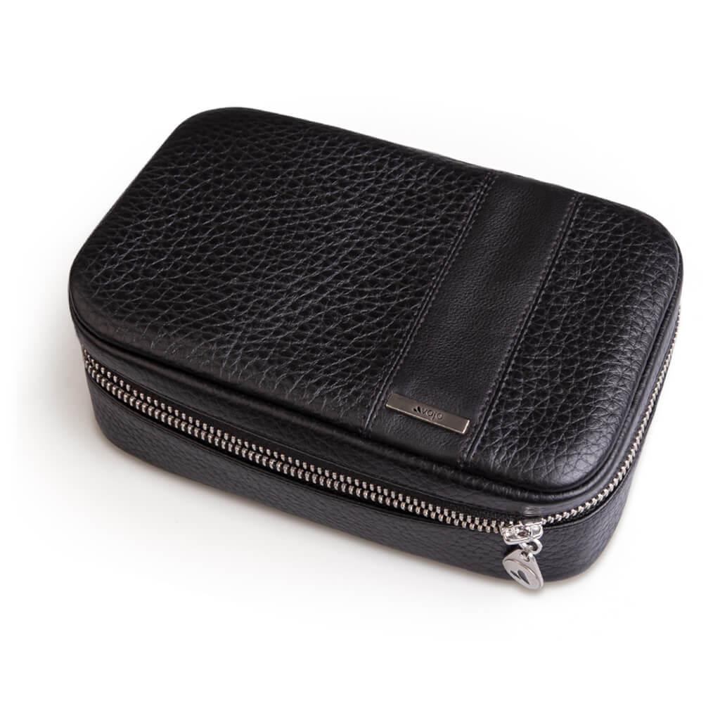 Vaja Leather Cable Organizer - The Travel Essential - Floater Black and C Black