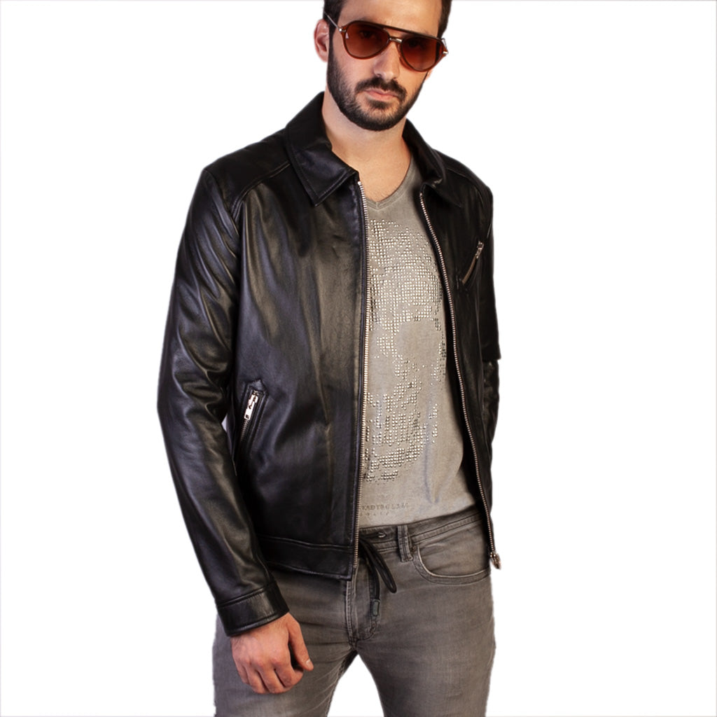 Joey - Classic leather jacket - Vaja