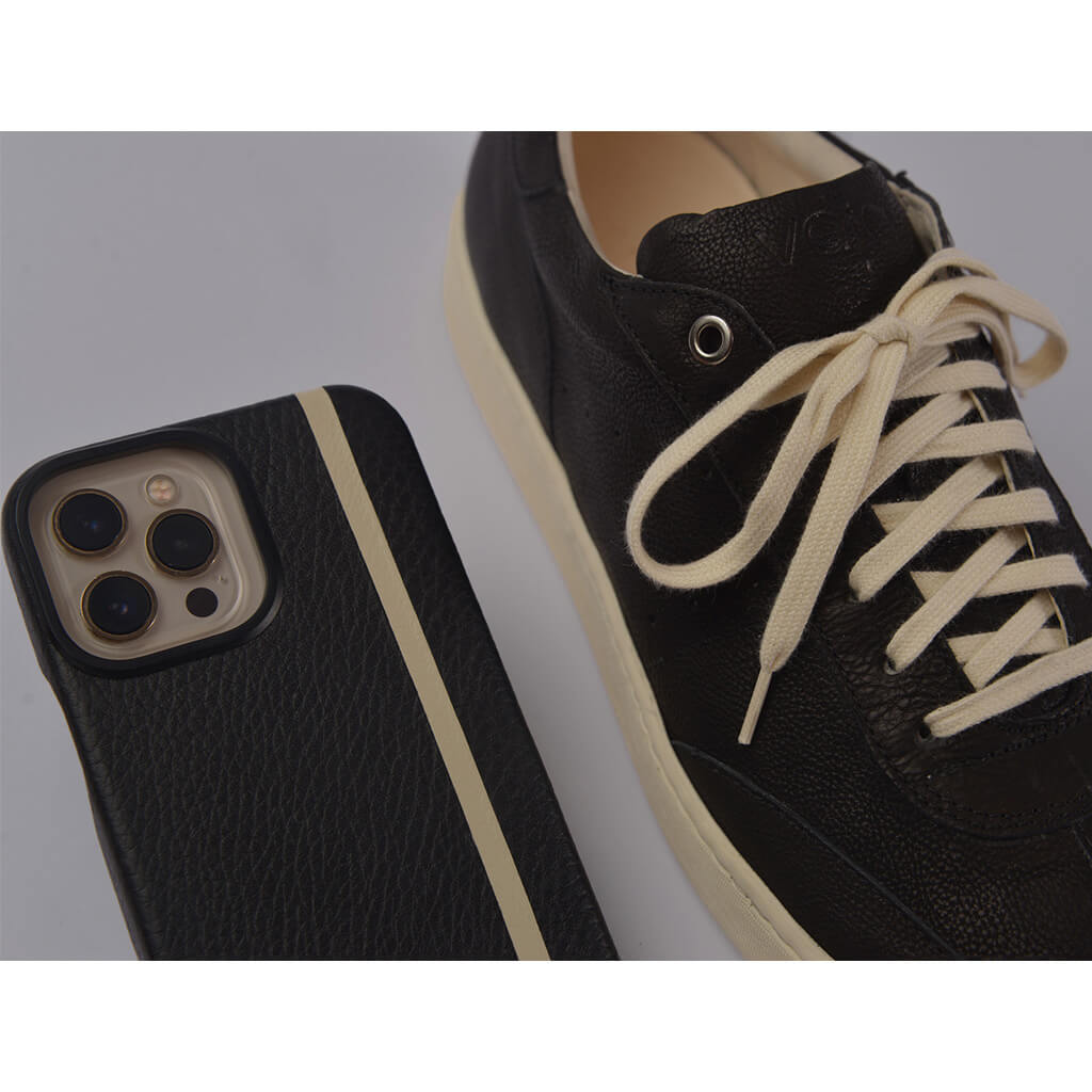 Burro Leather Sneakers - Nero - Vaja