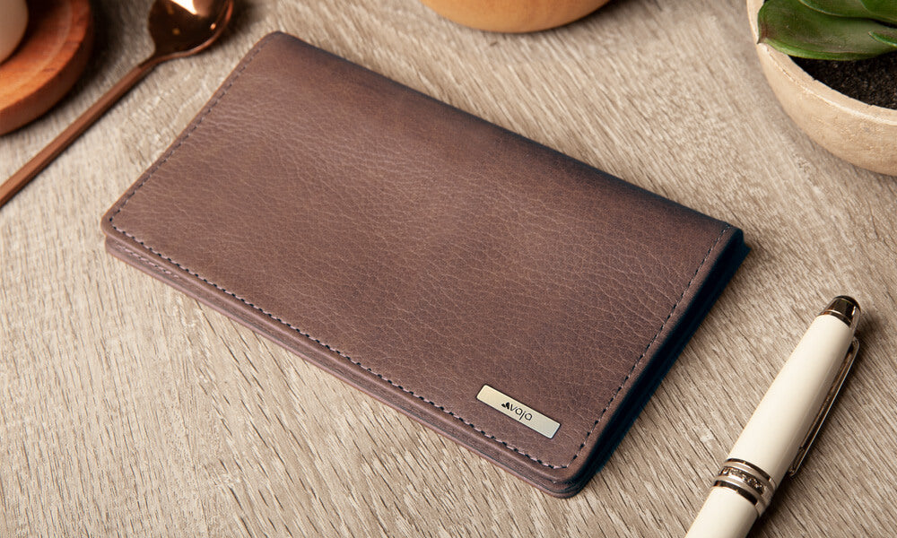 Customizable Leather Checkbook Cover - Vaja