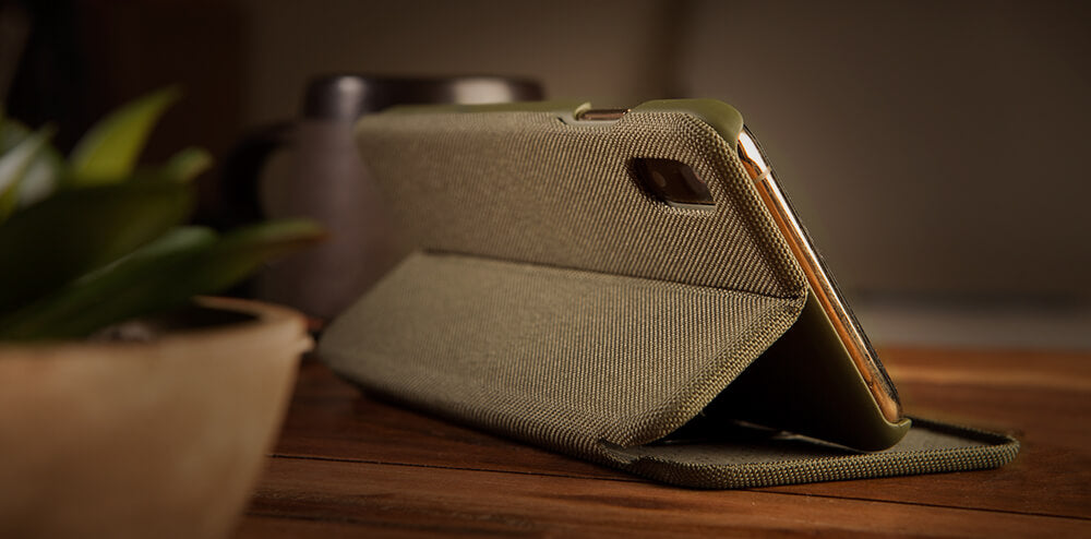 Folio Stand Cordura iPhone Xr Fabric Case - Vaja