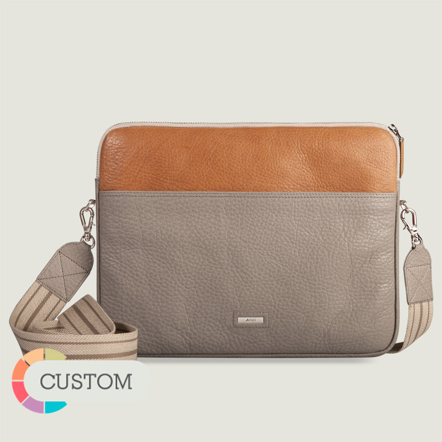Custom iPad Pro 12.9" Zippered Leather Pouch - Vaja