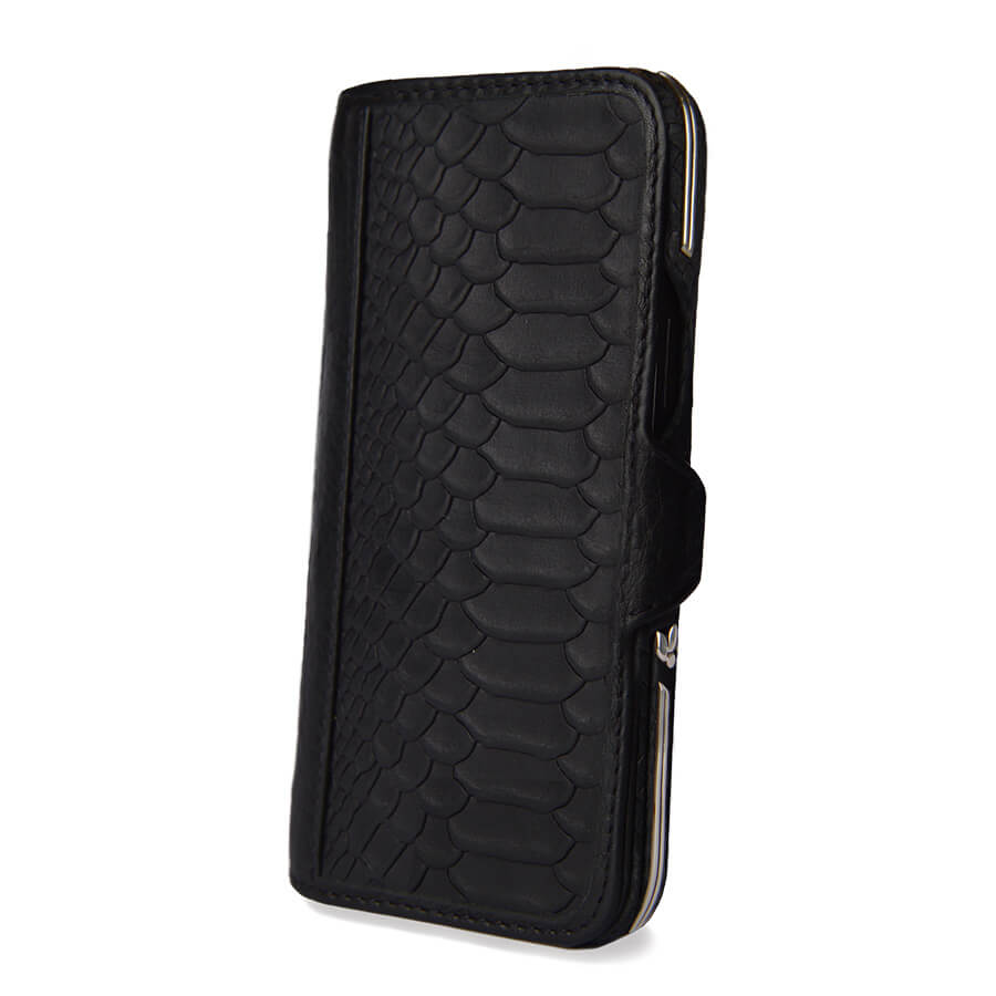 Custom Silver Kobra Wallet iPhone 14 Pro leather case - Vaja